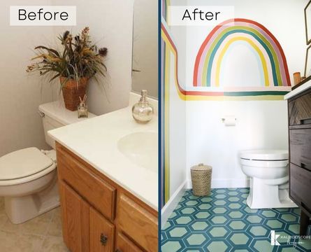 Kaleidoscope Living Before and After Bathroom